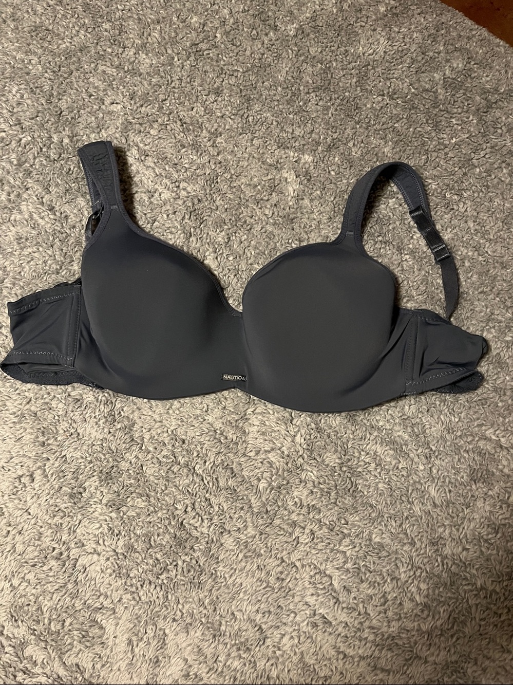 Nautica Smooth T-Shirt Bra in Charcoal Size 38C 3973-70 Adjustable Straps